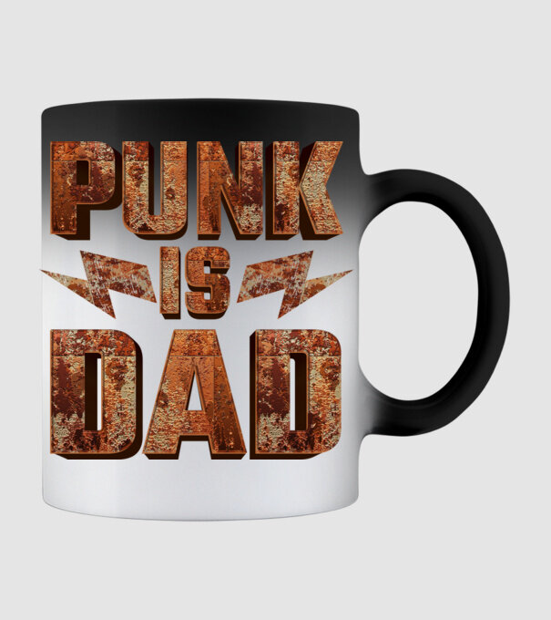 PUNK IS DAD model negru pe tricou
