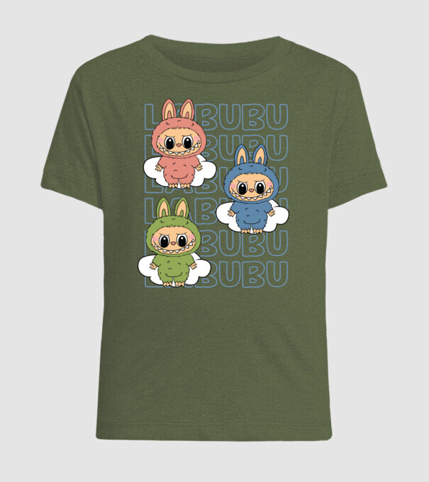 LABUBU model kaki pe tricou