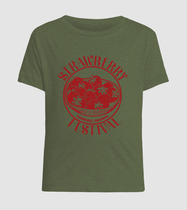 strawberry festival stranger things model kaki pe tricou