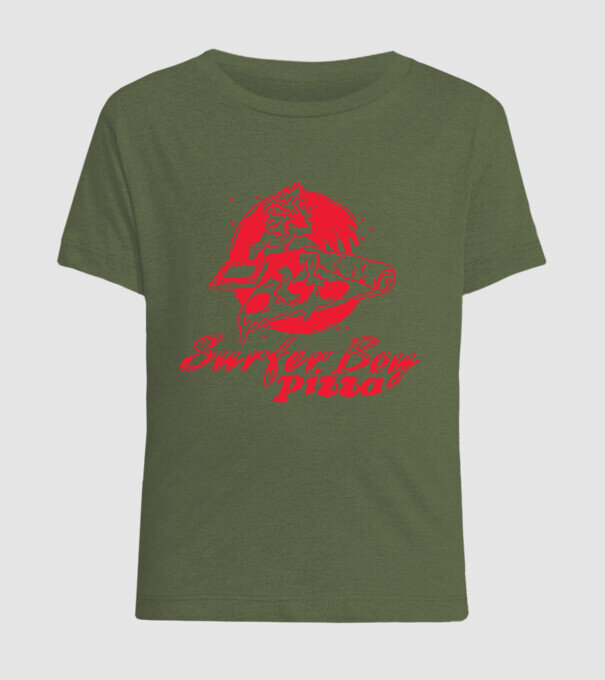 surfer boy pizza stranger things model kaki pe tricou