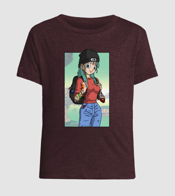 dragon ball bulma model bordo pe tricou