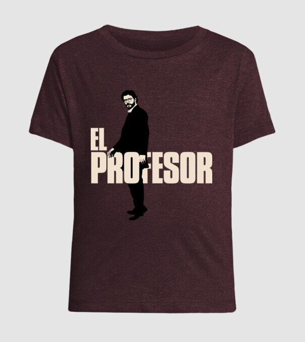 el professor la casa de papel model bordo pe tricou