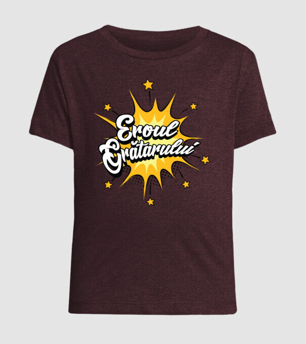 Eroul Grătarului model bordo pe tricou