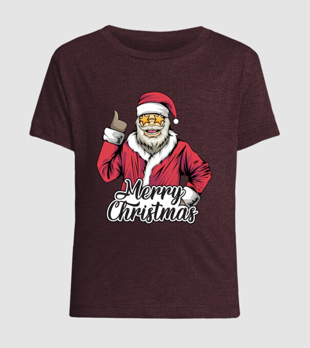 Merry christmas Santa model bordo pe tricou