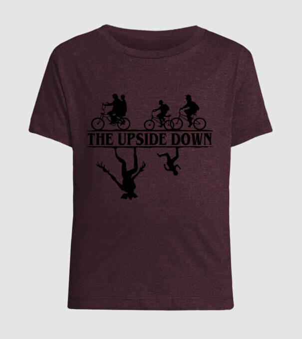 upside down model bordo pe tricou