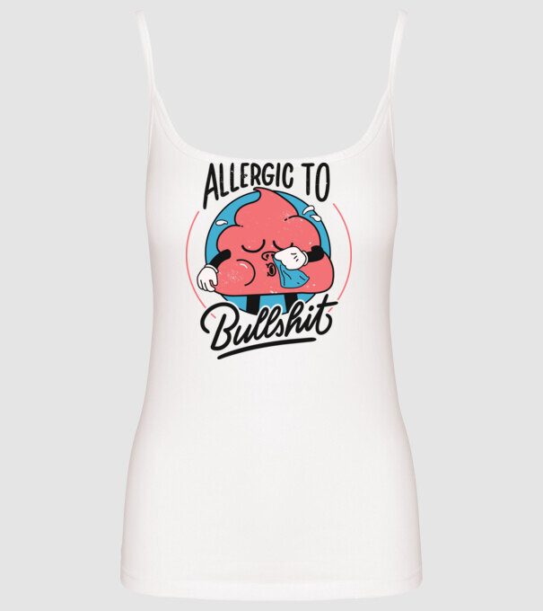 Allergic to bullshit antisocial model alb pe tricou