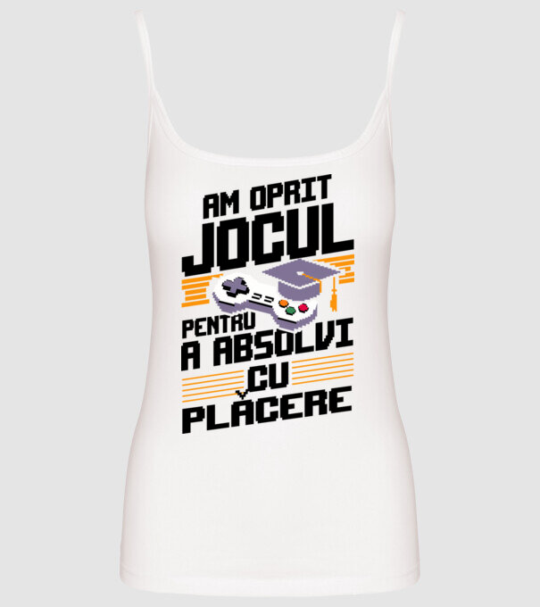 Am oprit jocul absolvent alb model alb pe tricou