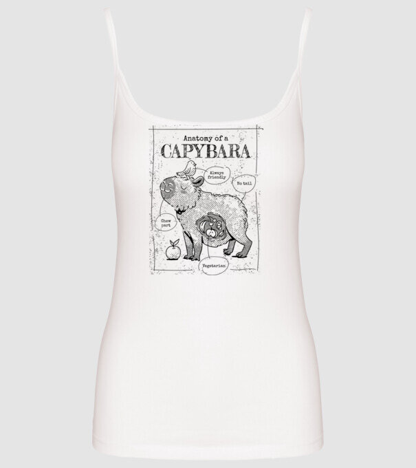 Anatomy of a Capybara model alb pe tricou