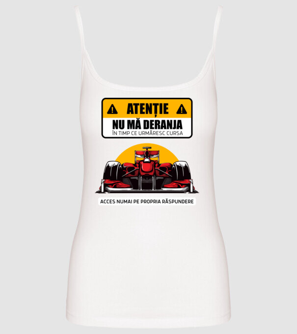 Atenție model alb pe tricou