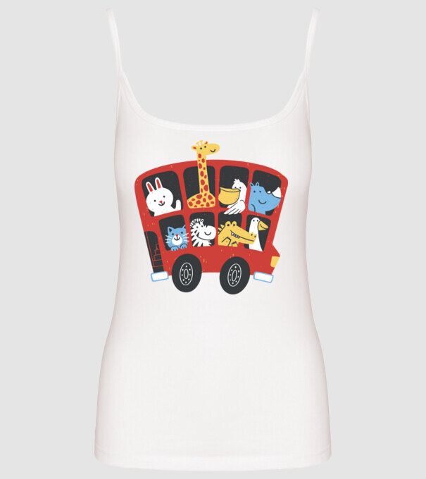 Autobuze model alb pe tricou
