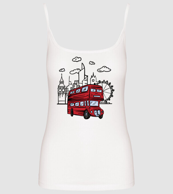 Autobuze model alb pe tricou
