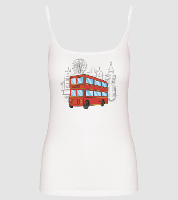 Autobuze model alb pe tricou