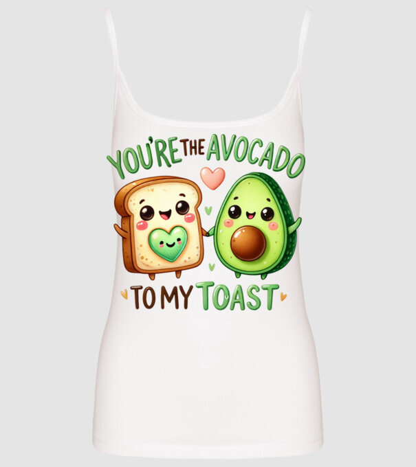 Avocado to my Toast model alb pe tricou