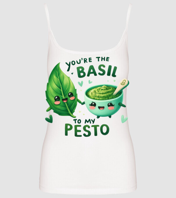 Basil to my Pesto model alb pe tricou