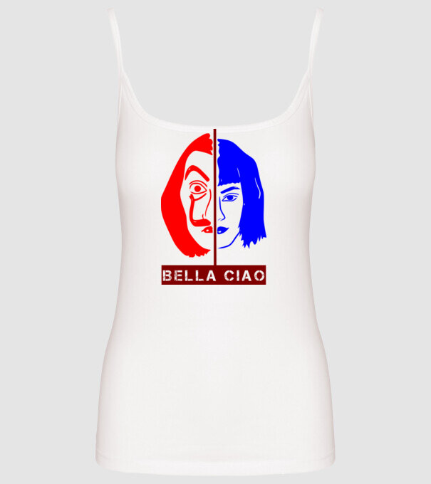 bella ciao tokyo model alb pe tricou