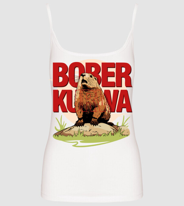 BOBER model alb pe tricou