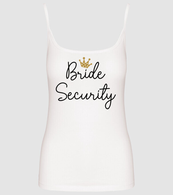 Bride Security model alb pe tricou