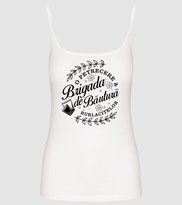 Brigada de băutură model alb pe tricou