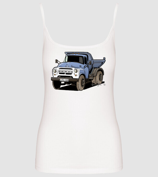 Camioane model alb pe tricou
