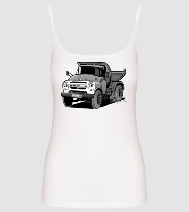 Camioane model alb pe tricou