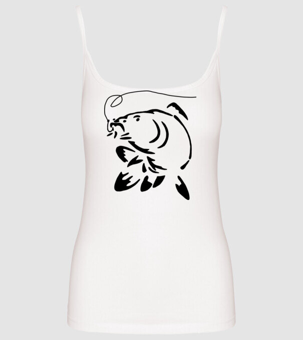 Carp model alb pe tricou