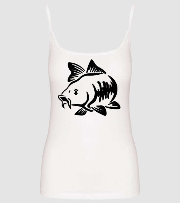 Carp model alb pe tricou