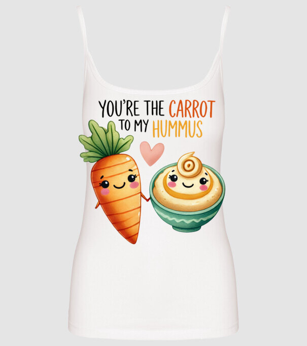 Carrot to my Hummus model alb pe tricou