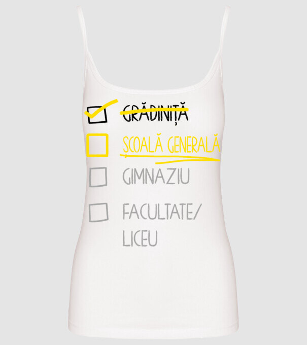 Cheklist educație - grădiniță alb model alb pe tricou
