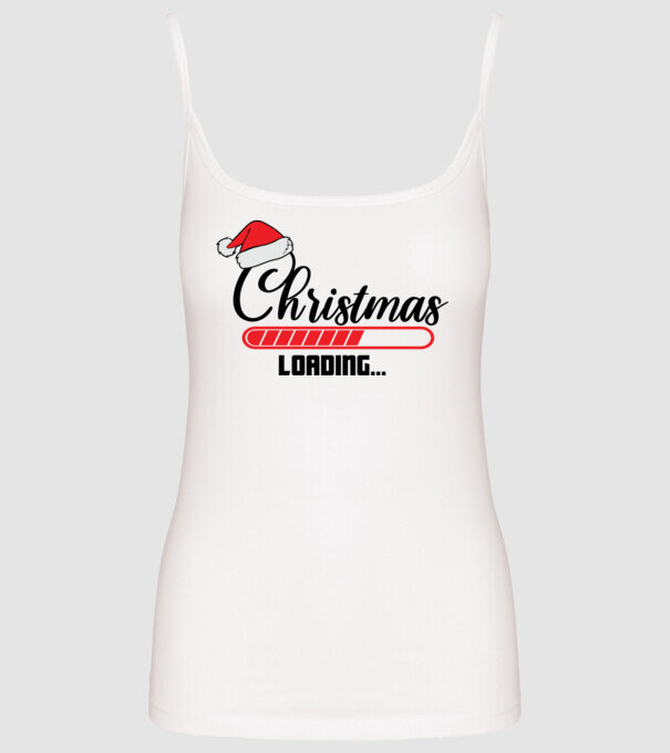 Christmas is loading model alb pe tricou