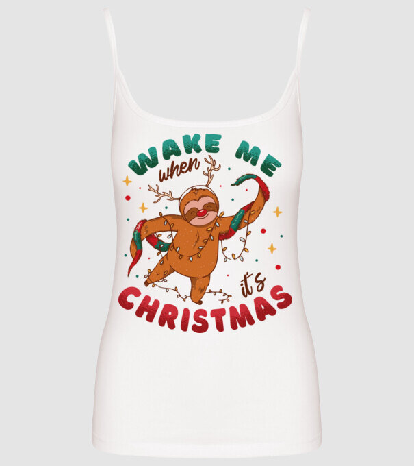 Christmas Sloth model alb pe tricou