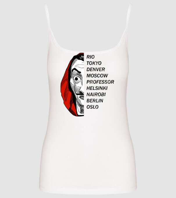 classic logo money heist white model alb pe tricou