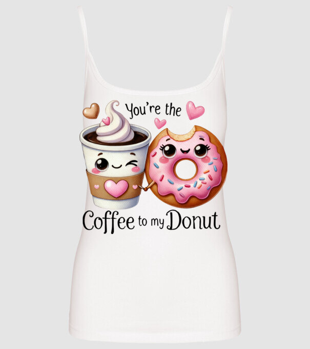 Coffee to my Donut model alb pe tricou