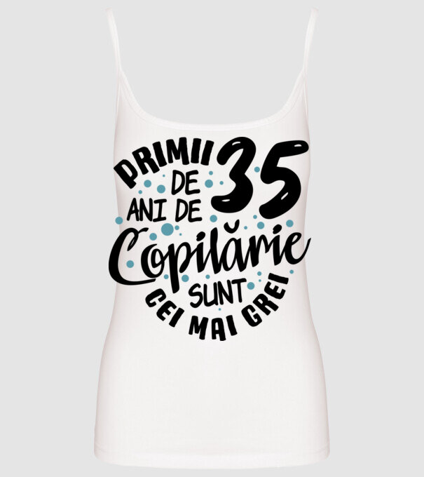 Copilărie 35 de ani model alb pe tricou