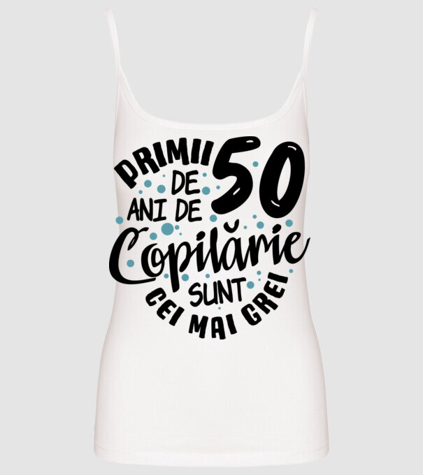 Copilărie 50 de ani model alb pe tricou