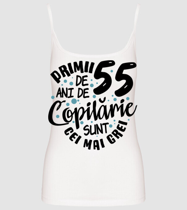 Copilărie 55 de ani model alb pe tricou