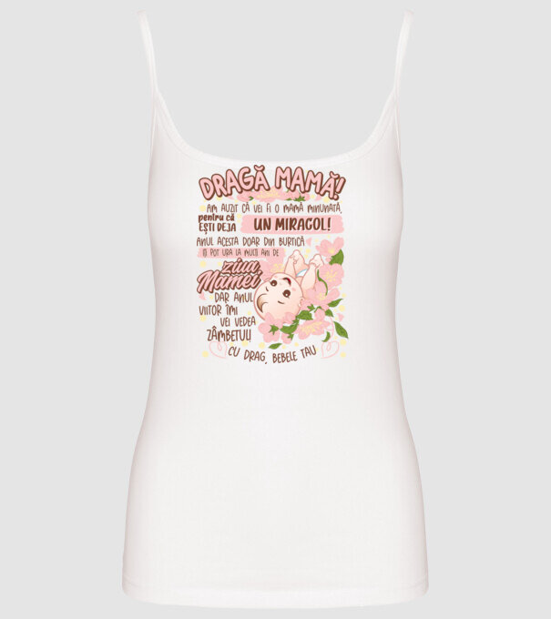 Cu drag, bebele tău model alb pe tricou