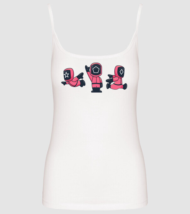 cute squid game toys model alb pe tricou