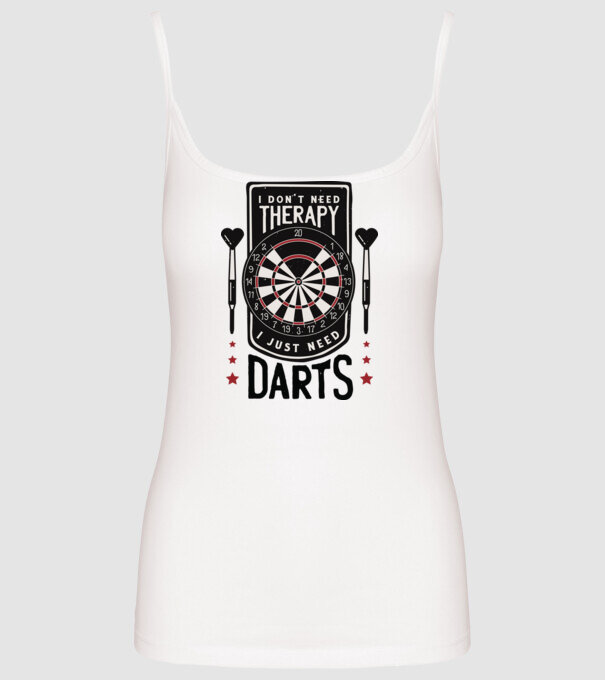 Darts Therapy model alb pe tricou