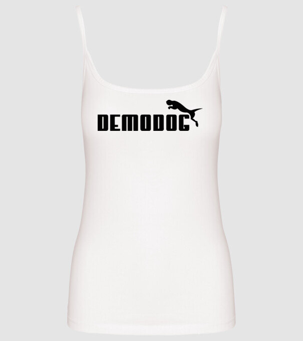 demodog logo black model alb pe tricou