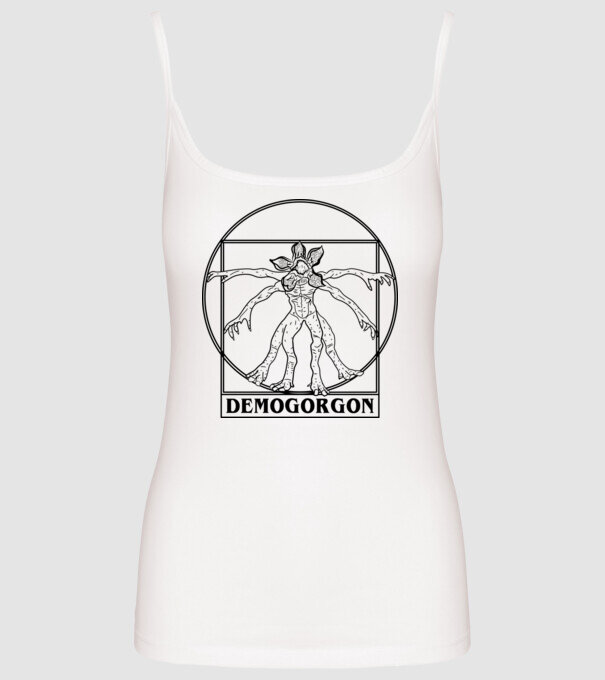 demogorgon da vinci model alb pe tricou