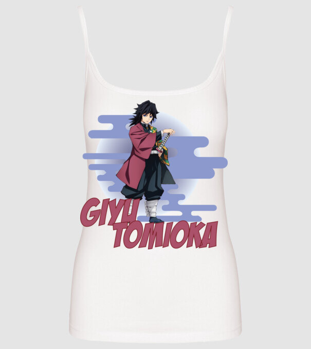 Demon Slayer Giyu model alb pe tricou