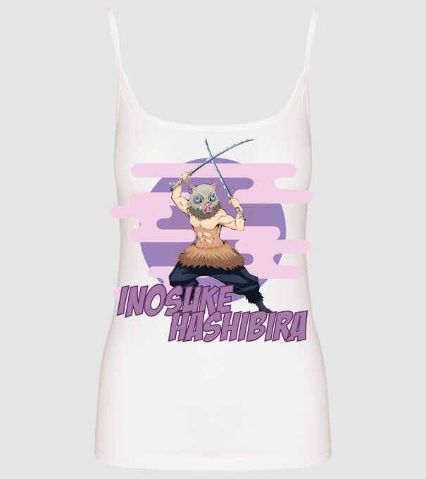 Demon Slayer Inosuke model alb pe tricou