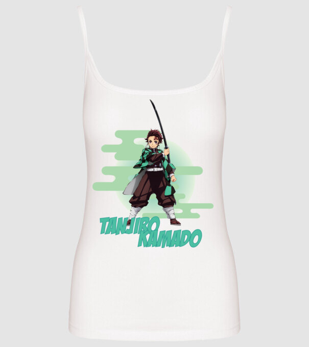 Demon Slayer Tanjiro model alb pe tricou