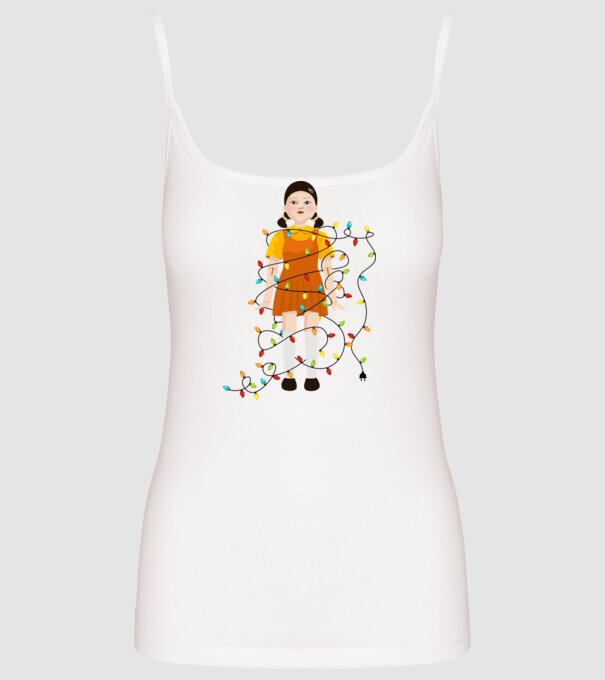 doll squid game model alb pe tricou