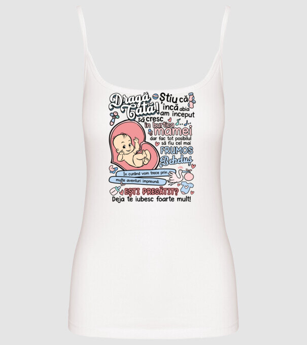 Dragă tată model alb pe tricou