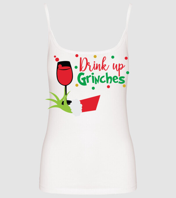 Drink up Grinches model alb pe tricou