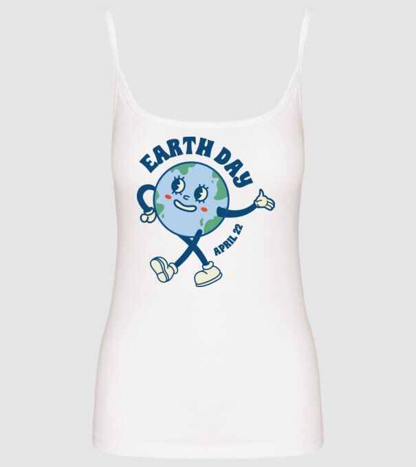 Earth Day model alb pe tricou