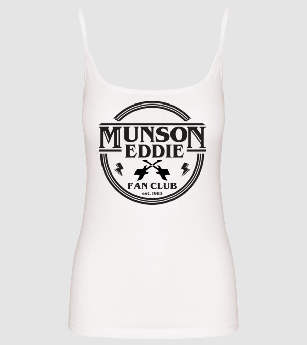 eddie munson fan club est 1983 model alb pe tricou