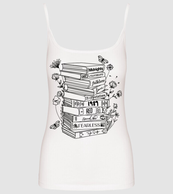 Eras tour books model alb pe tricou