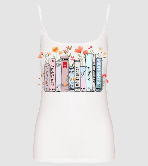 Eras tour books color model alb pe tricou
